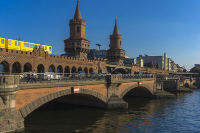 Bridge over river in city