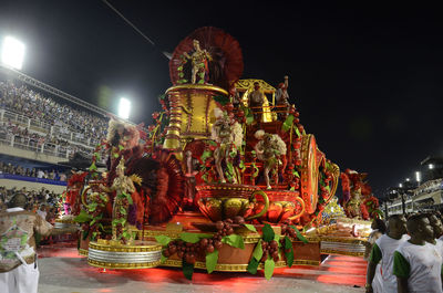 Illuminated temple at night