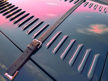 Close-up of belt on car