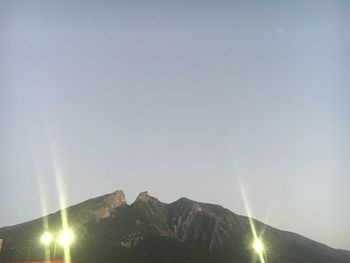 Scenic view of mountains against clear sky