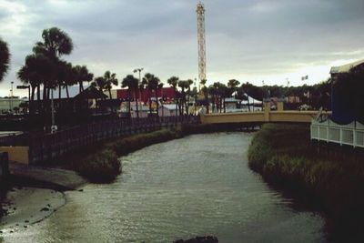 View of river against cloudy sky