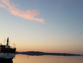 View of sea against sky during sunset