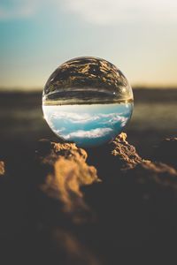 Close-up of crystal ball