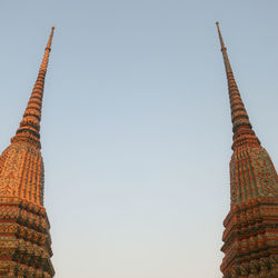 Low angle view of temple against clear sky