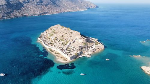 High angle view of sea shore