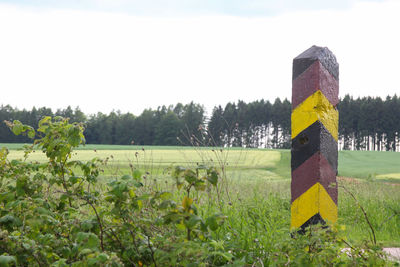 Scenic view of field against clear sky