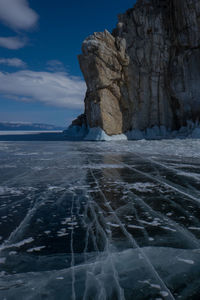 Rock formation against sky