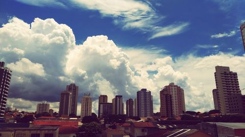 Panoramic view of cityscape against sky