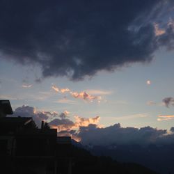 Silhouette of buildings at sunset