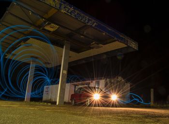 Illuminated built structure at night