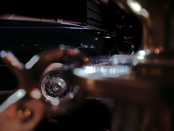 View of vintage car at night