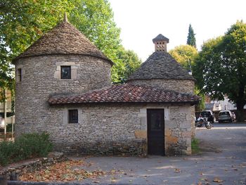 Exterior of temple against sky