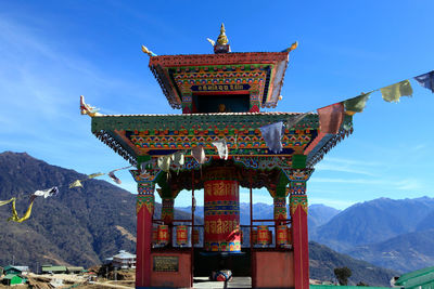 View of temple building against sky