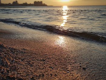 Scenic view of sea during sunset