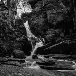 Scenic view of waterfall