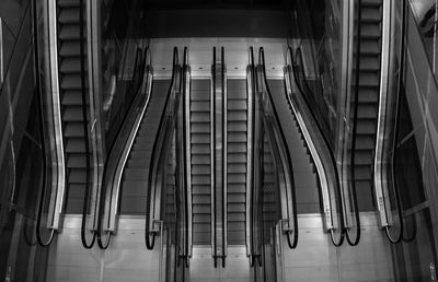 Low angle view of escalator