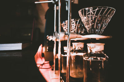 Close-up of wine glass on table