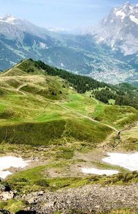 Scenic view of landscape and mountains