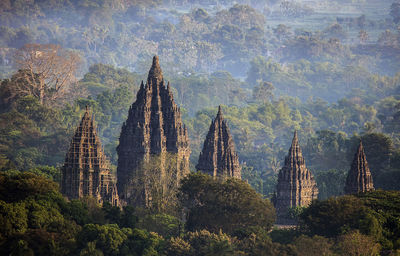 Panoramic view of temple against building