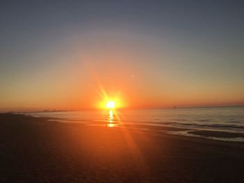 Scenic view of sunset over sea