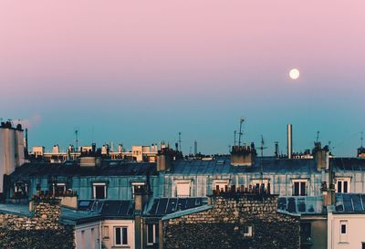 View of cityscape at sunset