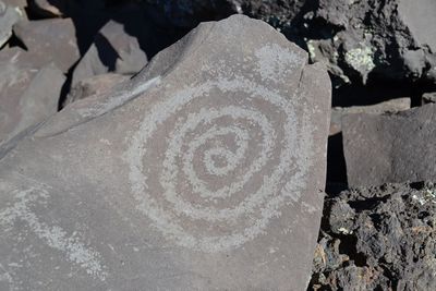 High angle view of cemetery