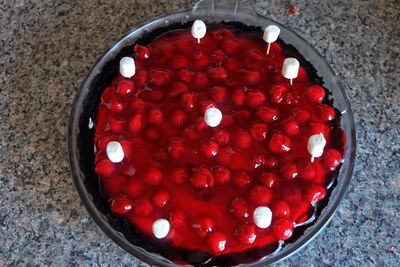 Directly above shot of strawberry in bowl