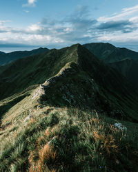 Mountain waves sunset