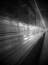 Train on railroad track at night