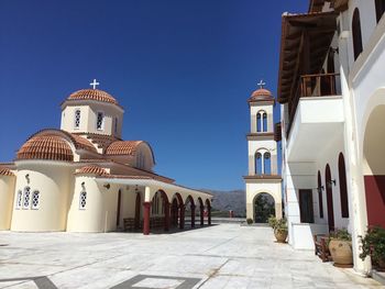 View of church against clear blue sky