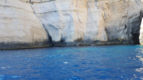 Rock formation in sea