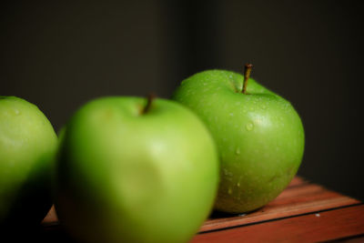Close-up of apples on table