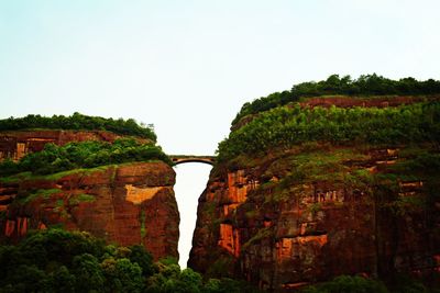 Low angle view of built structure against clear sky