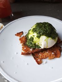 High angle view of meal served in plate