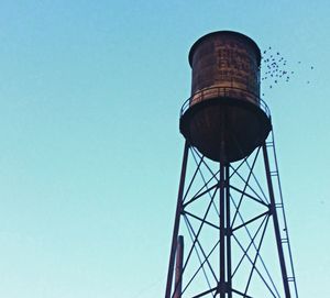 Low angle view of built structure against clear blue sky