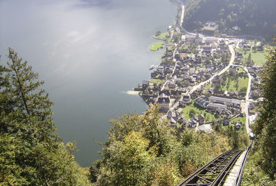 Wonderful view to the sea in hallstatt in austria at the summer