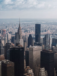 Aerial view of new york skyline with chrysler building