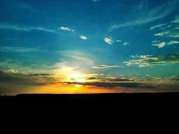 Silhouette landscape at sunset