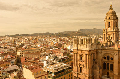 High angle view of buildings in city