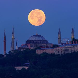 Low angle view of mosque against clear sky