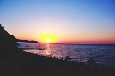 Scenic view of sea at sunset