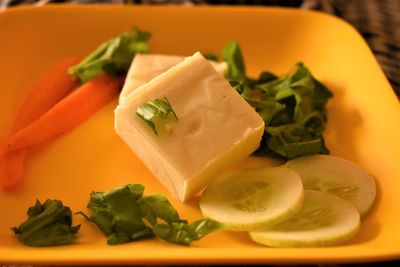 Close-up of meal served in plate