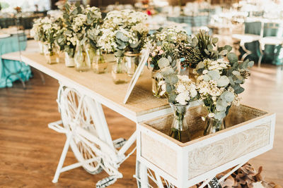 Close-up of potted plants on table