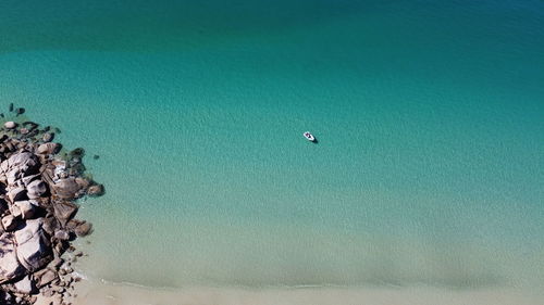 High angle view of sea shore