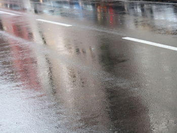 Wet road during rainy season