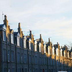 Low angle view of historic building against sky