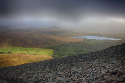 View of landscape against cloudy sky