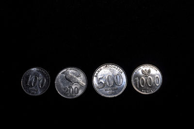 Close-up of objects over black background