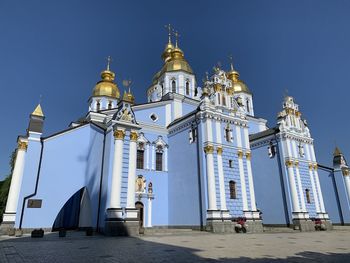 Low angle view of church against clear sky