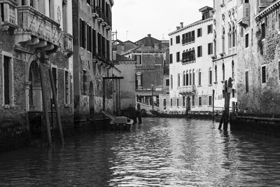 Canal passing through city buildings